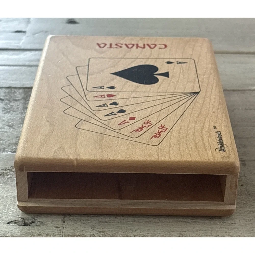 Wishfulwoods‎ Maple Box Vintage  Playing Cards ~ 2 Full Desks w/Jokers
